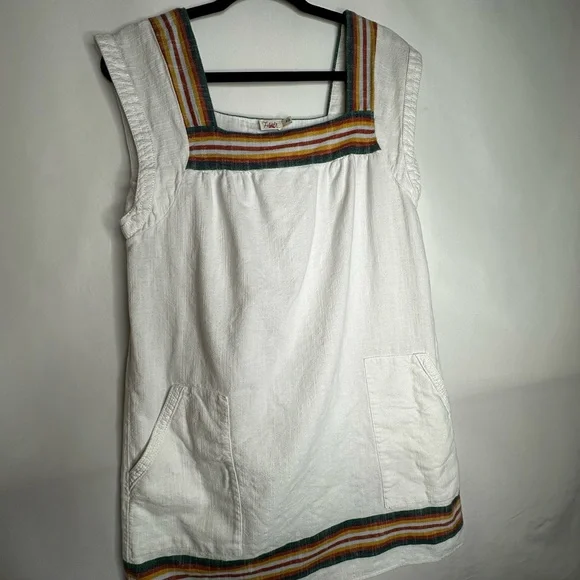 Faherty | Tops | Faherty Red And White Embellished Dress | Poshmark